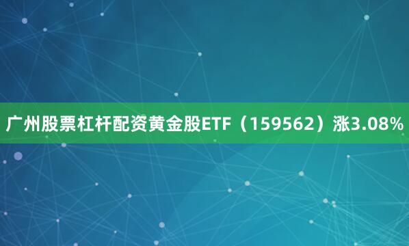 广州股票杠杆配资黄金股ETF（159562）涨3.08%
